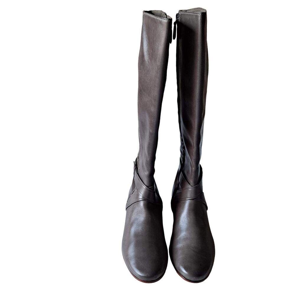 Cole Haan Russell Leather Equestrian Riding Boots Ironstone Gray Women Size 7.5 - Picture 5 of 16